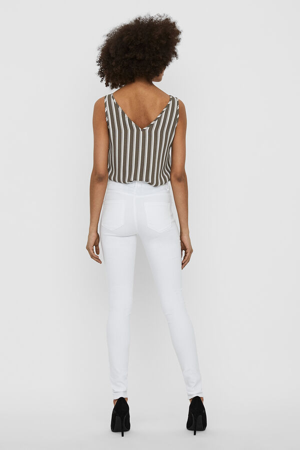 Vero Moda Jeans pitillo tiro alto Branco