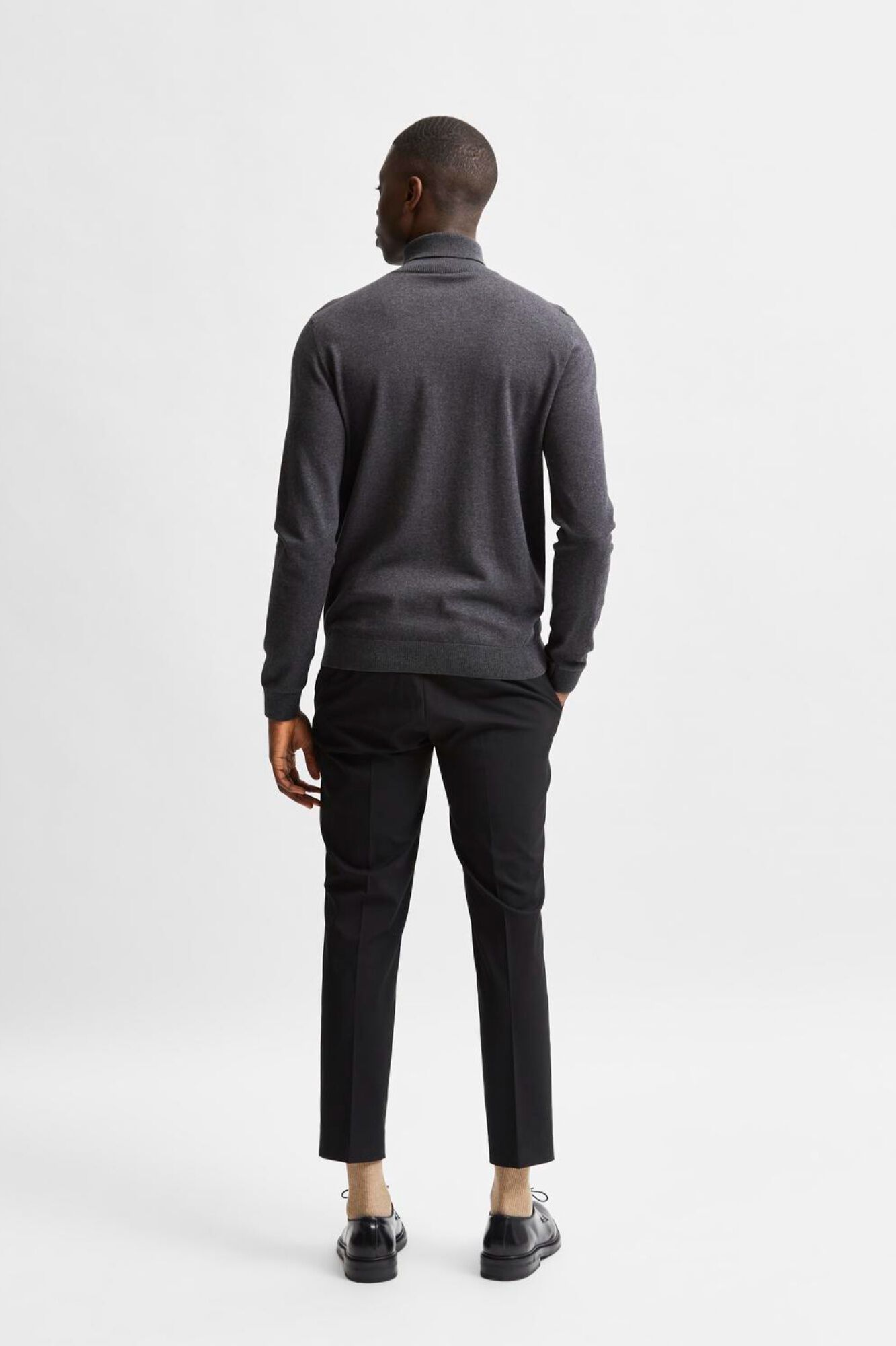Selected Camisola gola alta em algod&atilde;o org&acirc;nico