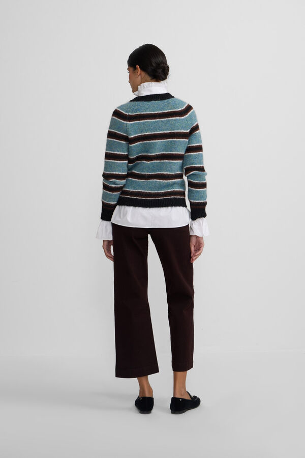 Silbon Camisola riscas com botões Multicolorido