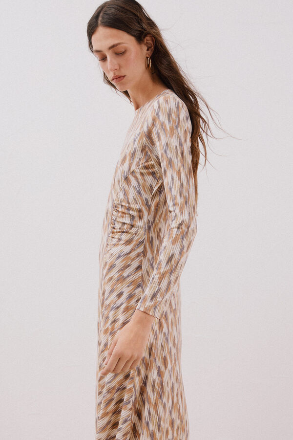 Cortefiel Printed gathered dress Multicolour