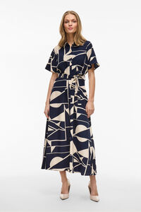 Vila Vestido camisa midi com nó