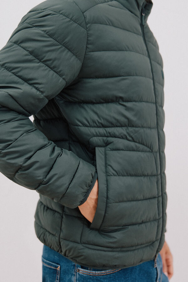Cortefiel Ultra-light quilted jacket Dark green