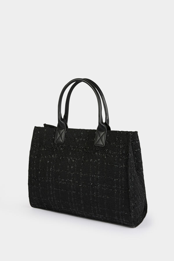 Morgan Mala tote bag de tweed Preto