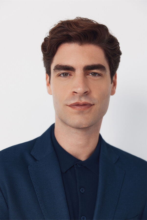 Cortefiel Jersey-knit blazer Blue