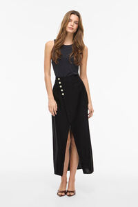 Vila Falda midi cruzada de lino