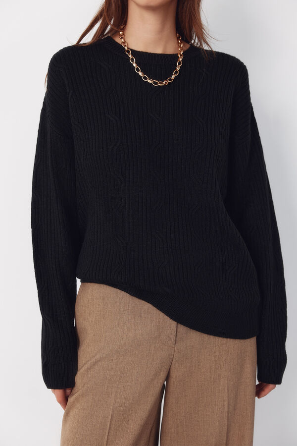 Cortefiel Soft feel jumper Black
