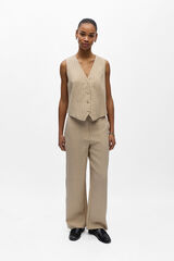 Object Colete leve &agrave;s riscas Tostado