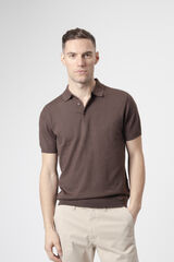 PuroEGO Polo punto algod&oacute;n Marr&oacute;n oscuro