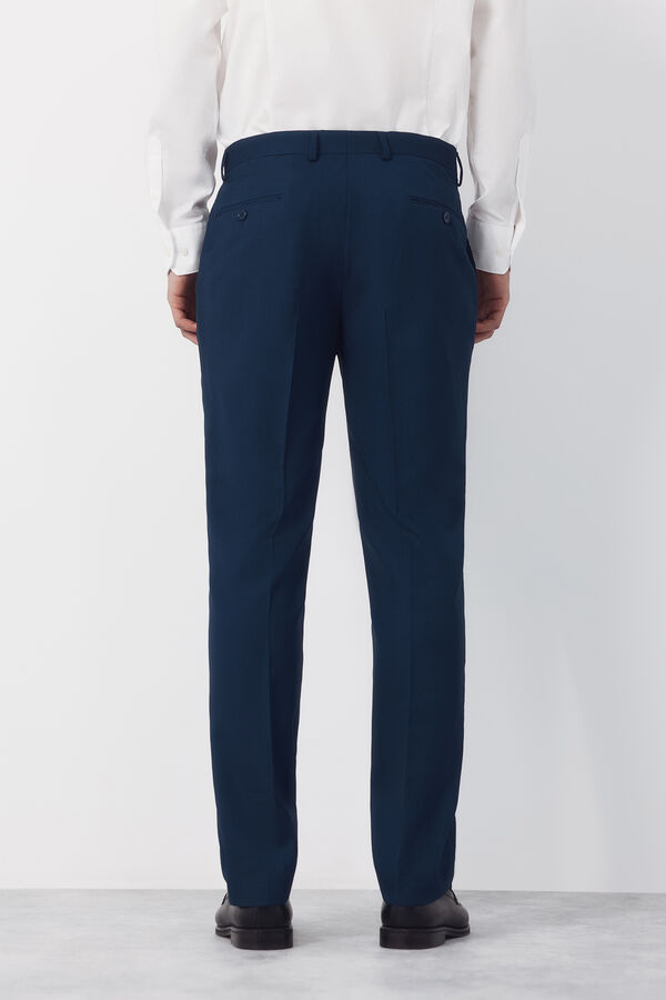 Cortefiel XXI Serie blue structured trousers Blue