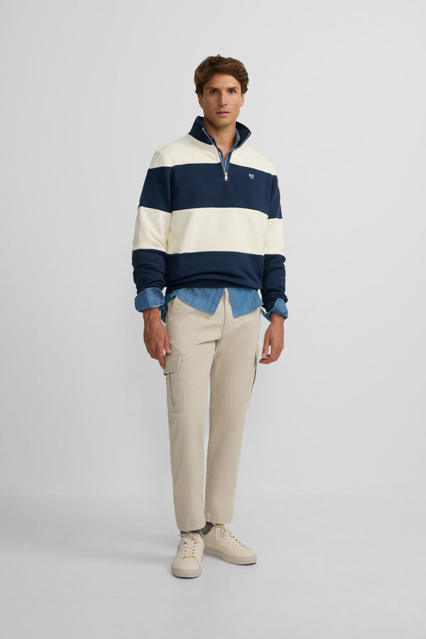 Silbon Sweatshirt fecho-éclair largo com meia zíper Azul