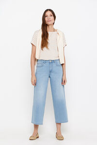Cortefiel Cropped palazzo jeans Navy