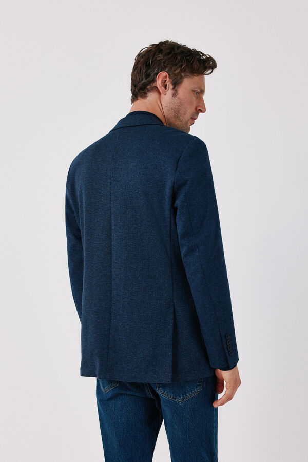 Cortefiel Blazer de malha espiga navy Azul