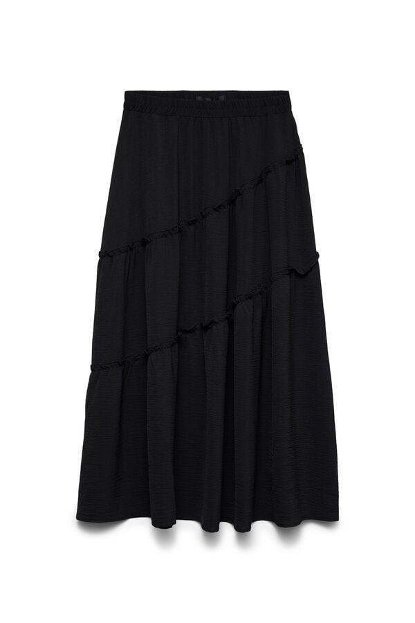 Vero Moda Saia midi com folhos Preto