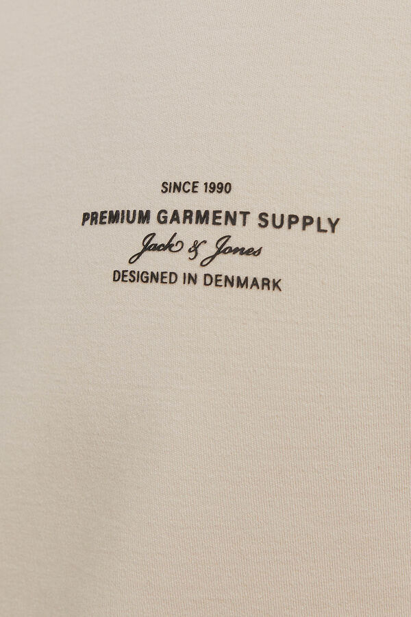 Jack & Jones Sweatshirt b&aacute;sico estampado  Ecru