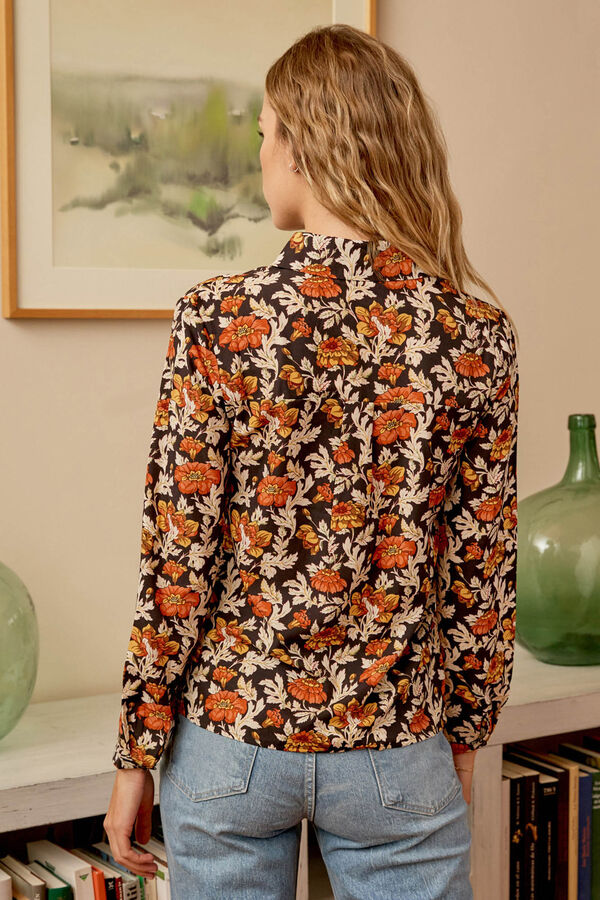 Polín Et Moi Camisa floral cira negro Negro
