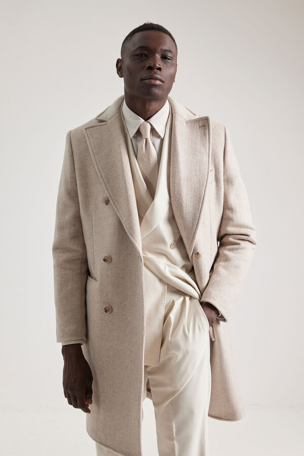 Cortefiel Double-breasted coat  Beige