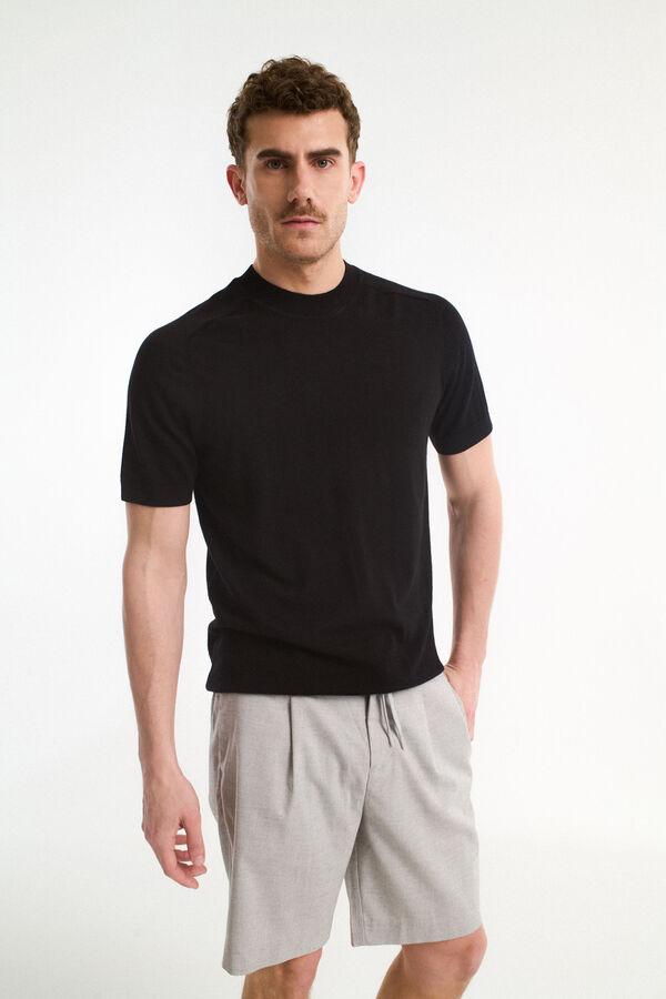 Selected Camiseta 100% lana merino Negro