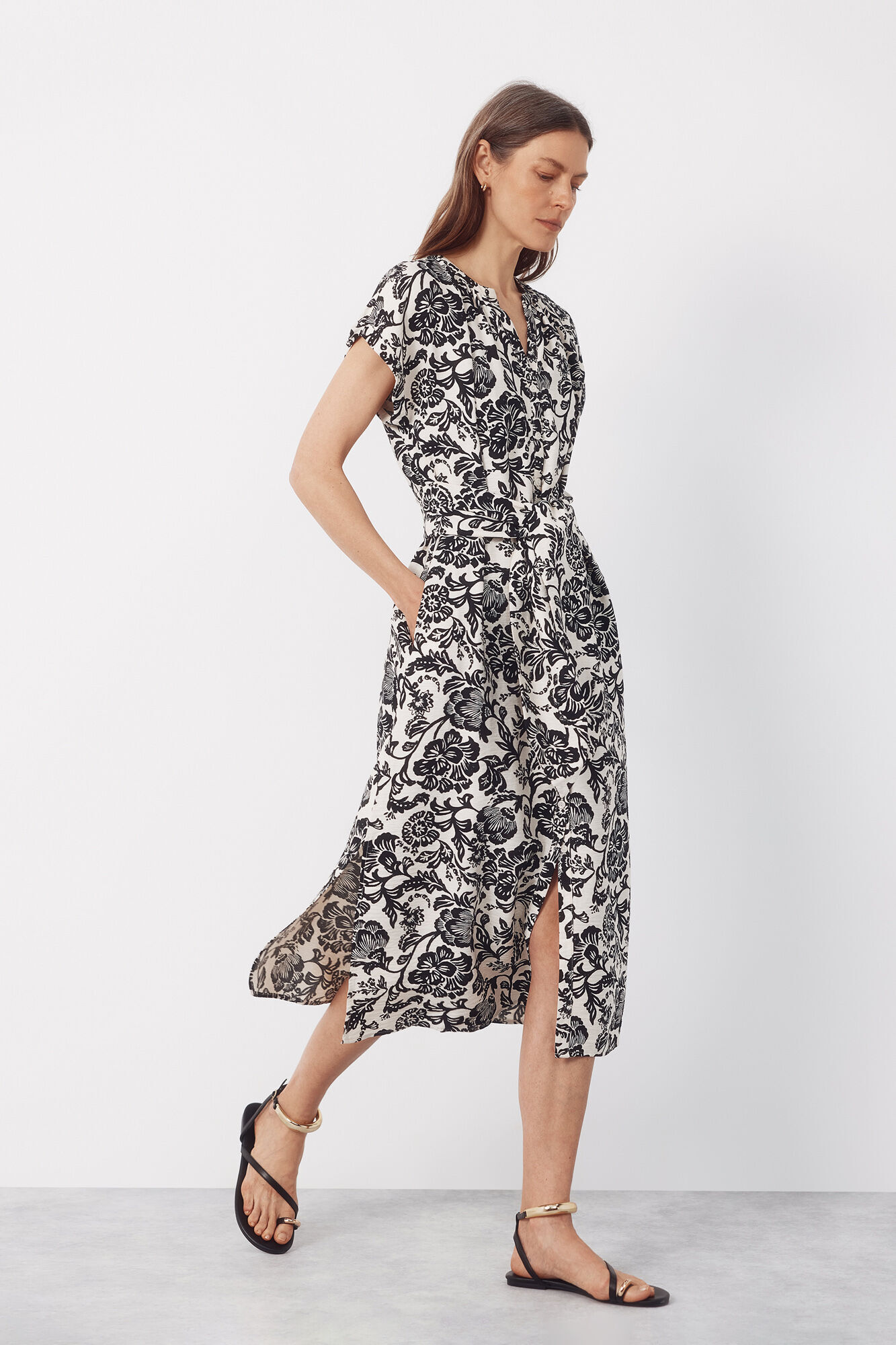 Cortefiel Printed belted dress