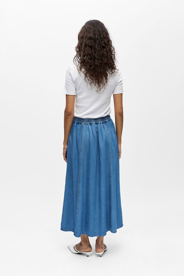 Object Saia midi em Tencel Azul