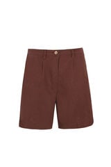 Cortefiel Plain linen bermuda shorts Brown