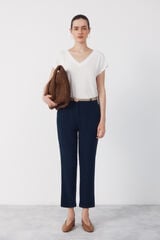 Cortefiel Linen trousers Navy
