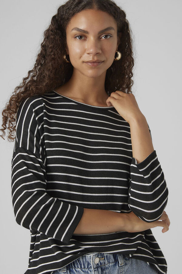 Vero Moda 3/4 sleeve jersey knit jumper Black