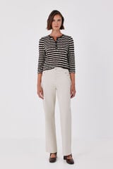 Cortefiel Palazzo jeans with buttons Ivory