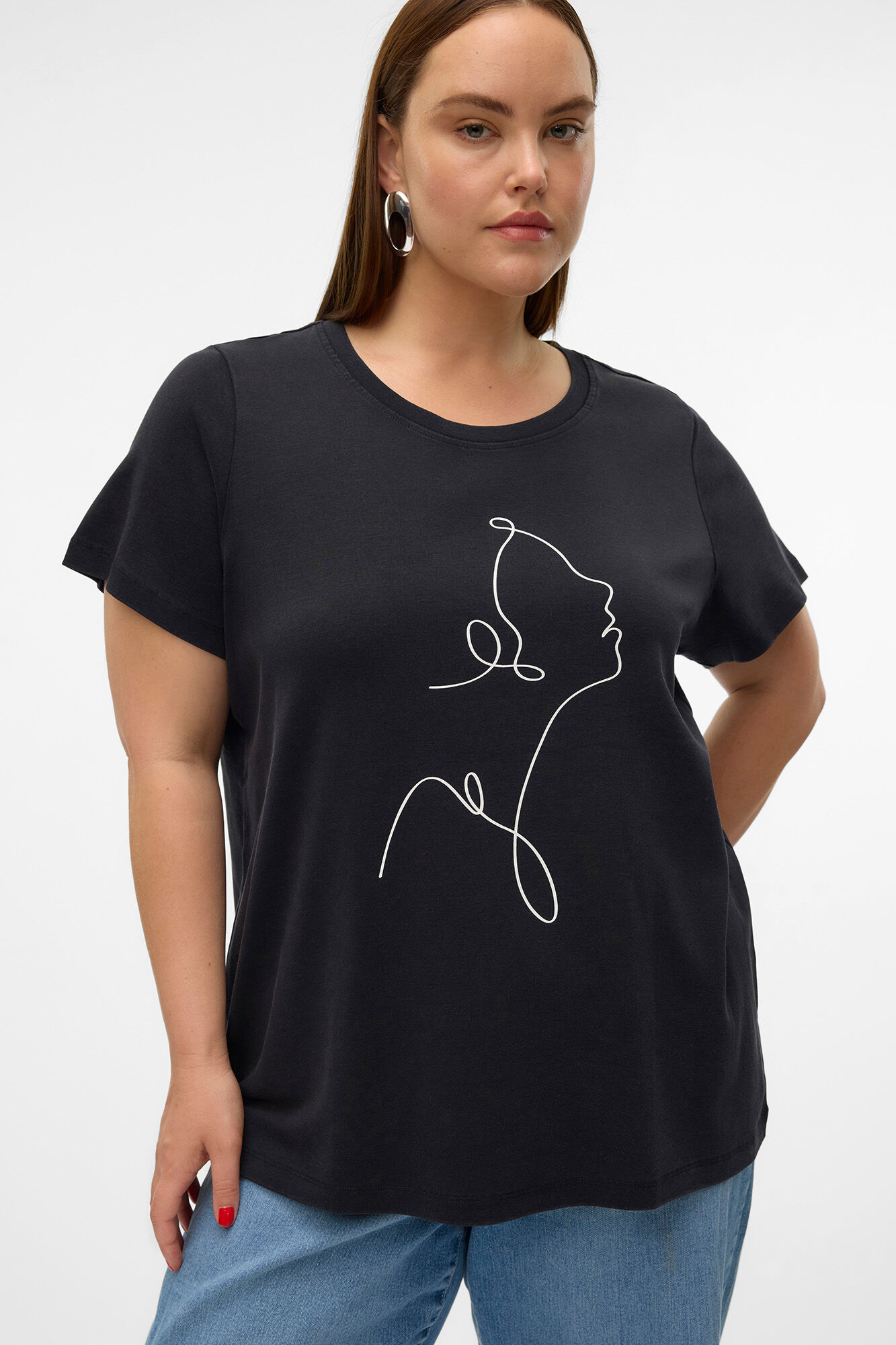 Camiseta basica talla grande Tops y camisetas de mujer Cortefiel