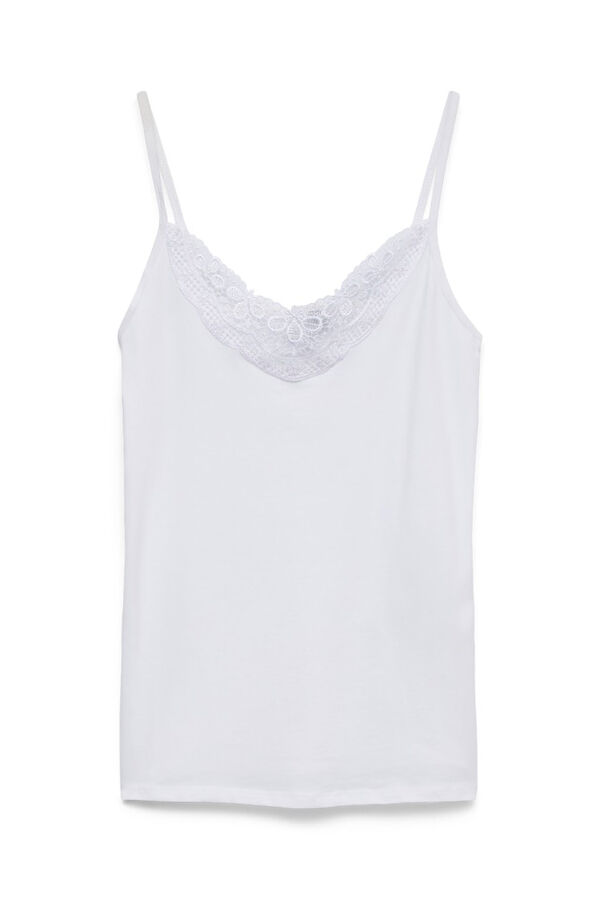 Vero Moda Top de al&ccedil;as com renda Branco