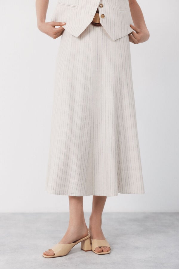 Cortefiel Saia evas&ecirc; com cinto Impress&atilde;o