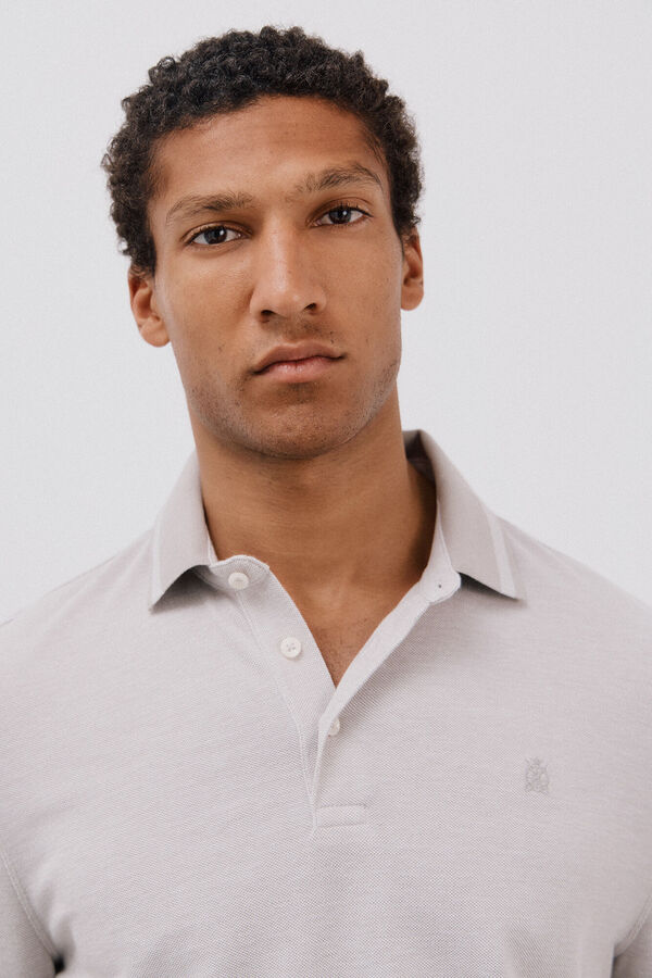 Cortefiel Oxford polo shirt Grey