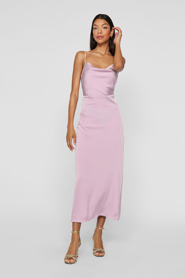 Vila Vestido midi acetinado Roxo