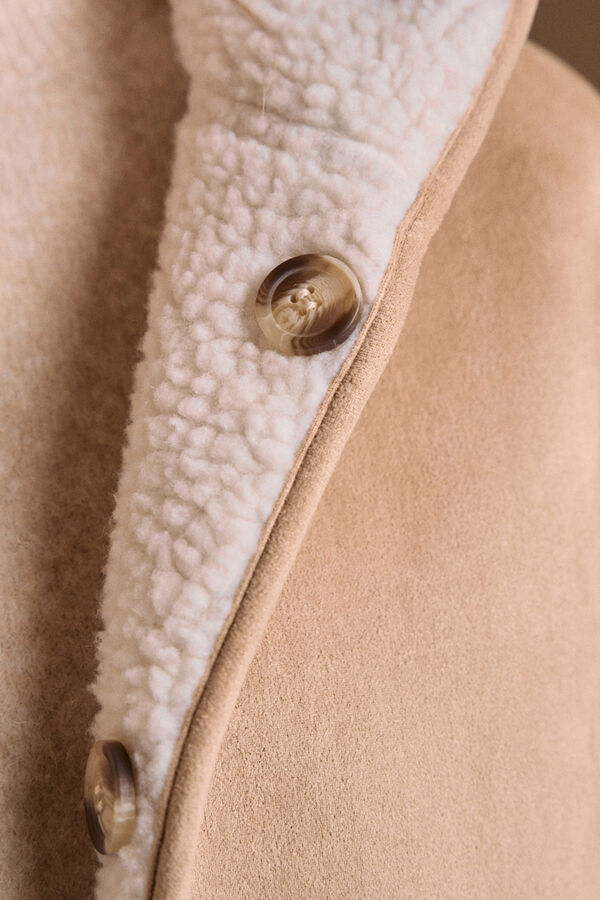 Polín Et Moi Sobretudo de borrego Mariale Ecru