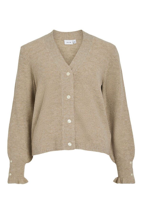 Vila Casaco de malha de malha com punhos franzidos Castanho