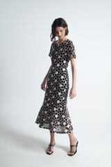 Object Vestido midi bordado Preto