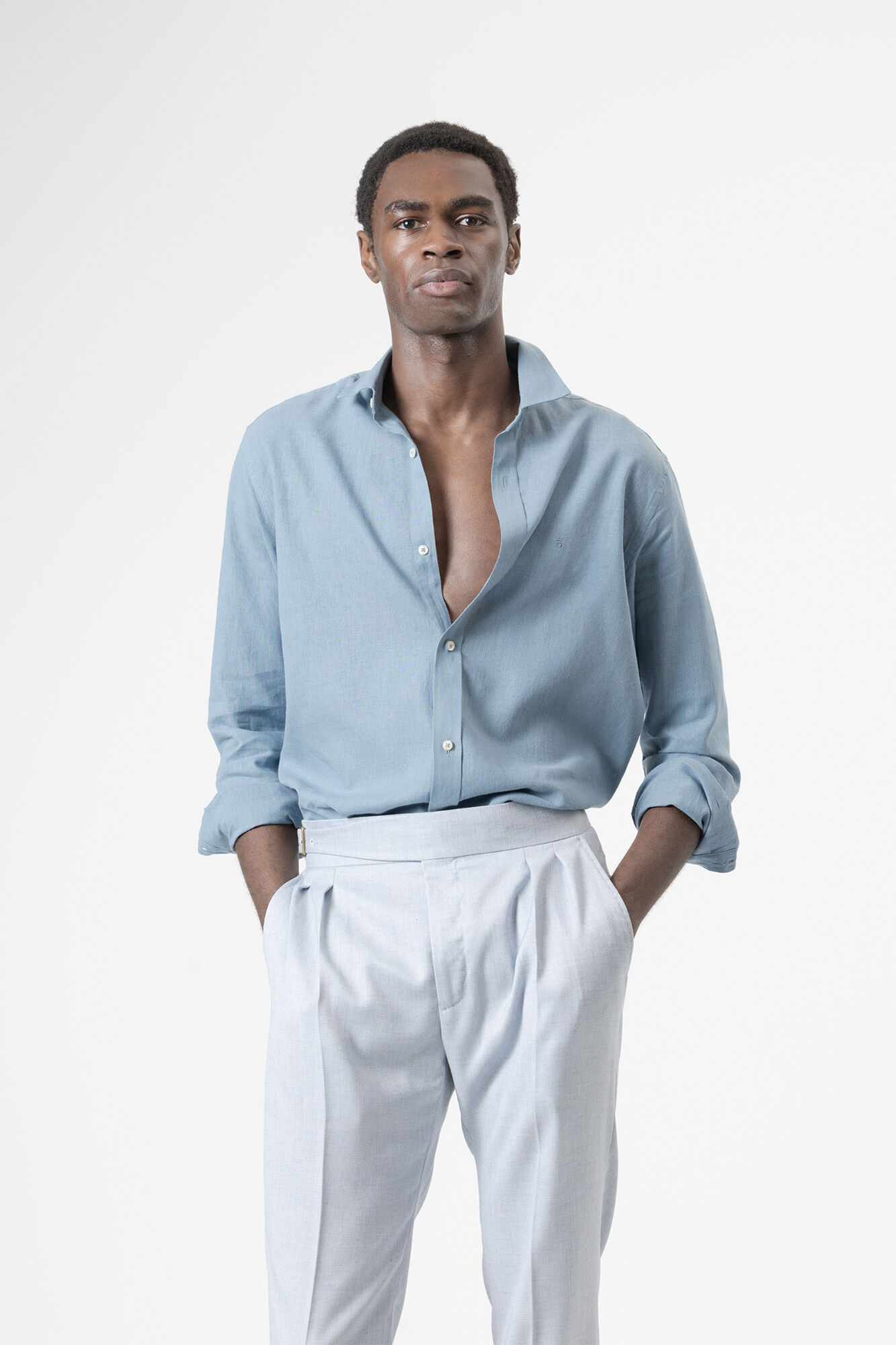 PuroEGO Camisa lino porcelana