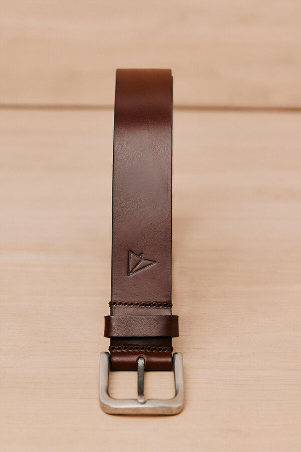 OOTO Cinto de pele Castanho