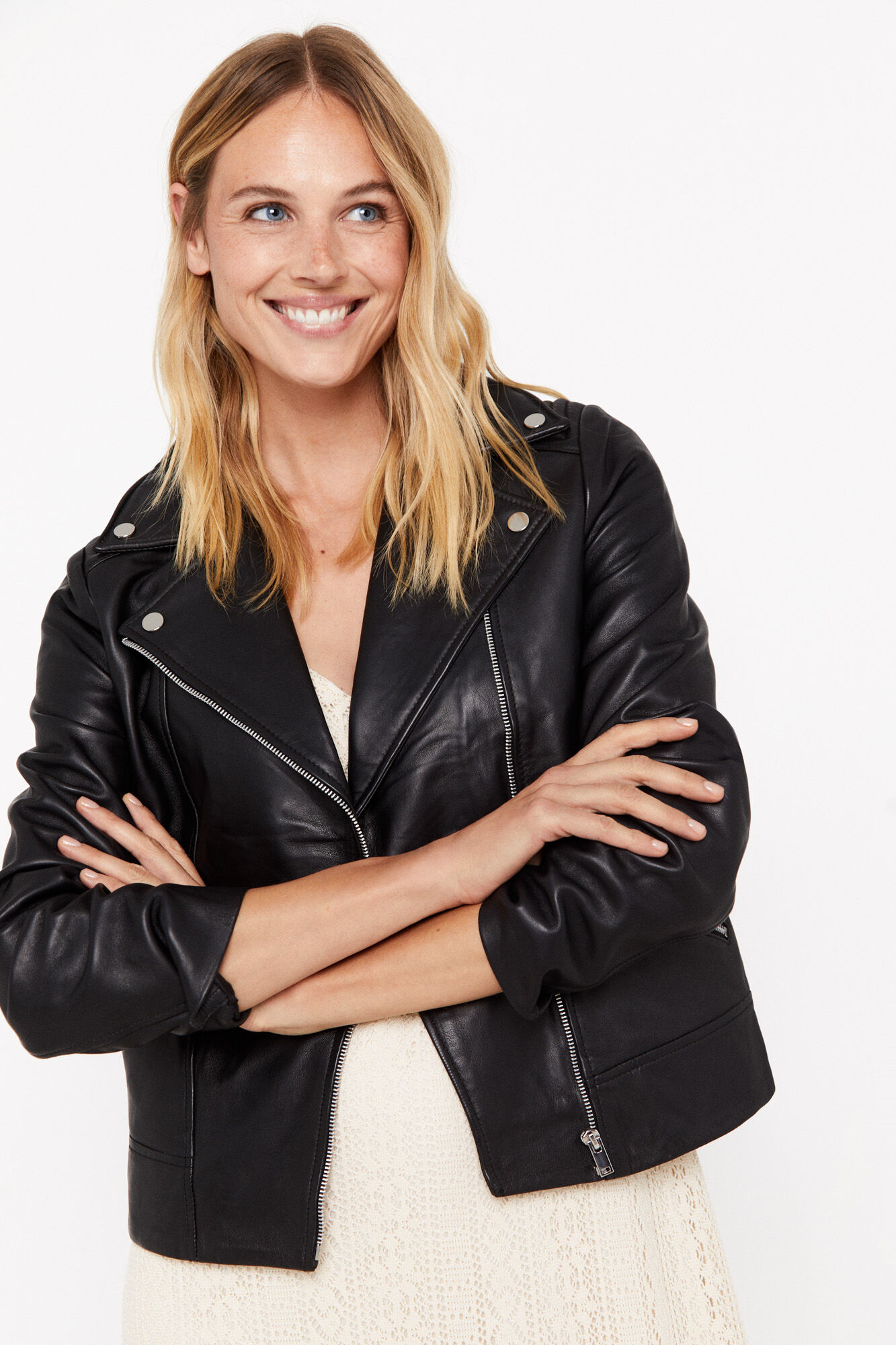 Cortefiel top leather jacket