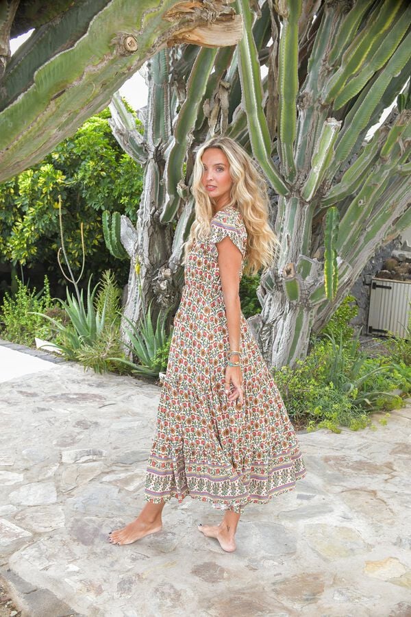 Jaase Vestido com la&ccedil;ada Tostado