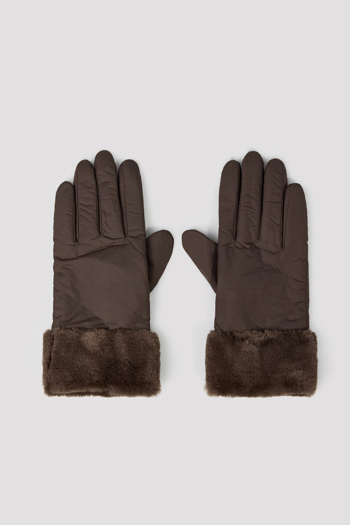 Cortefiel Nylon faux fur effect gloves