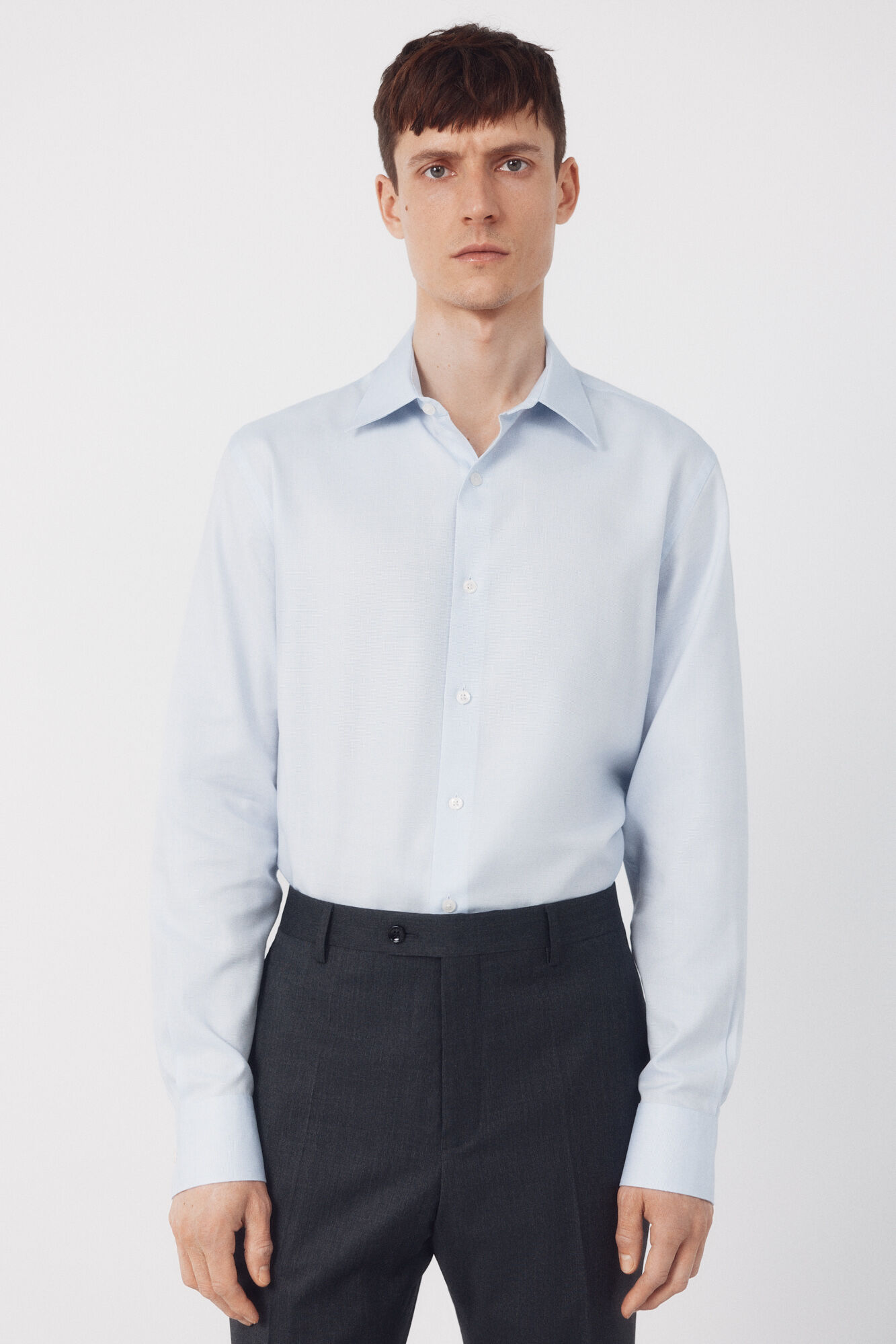 Cortefiel Dress shirt with a textured cotton-Tencel fabric