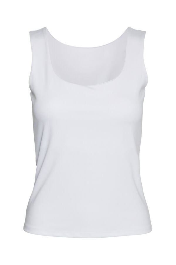 Cortefiel Large size wide straps top White