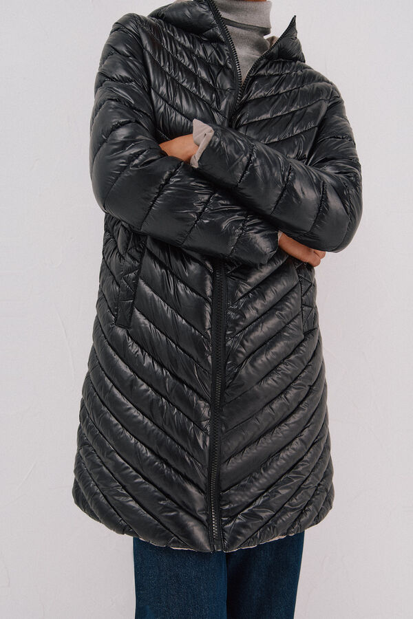 Cortefiel Reversible thermolite® anorak Black