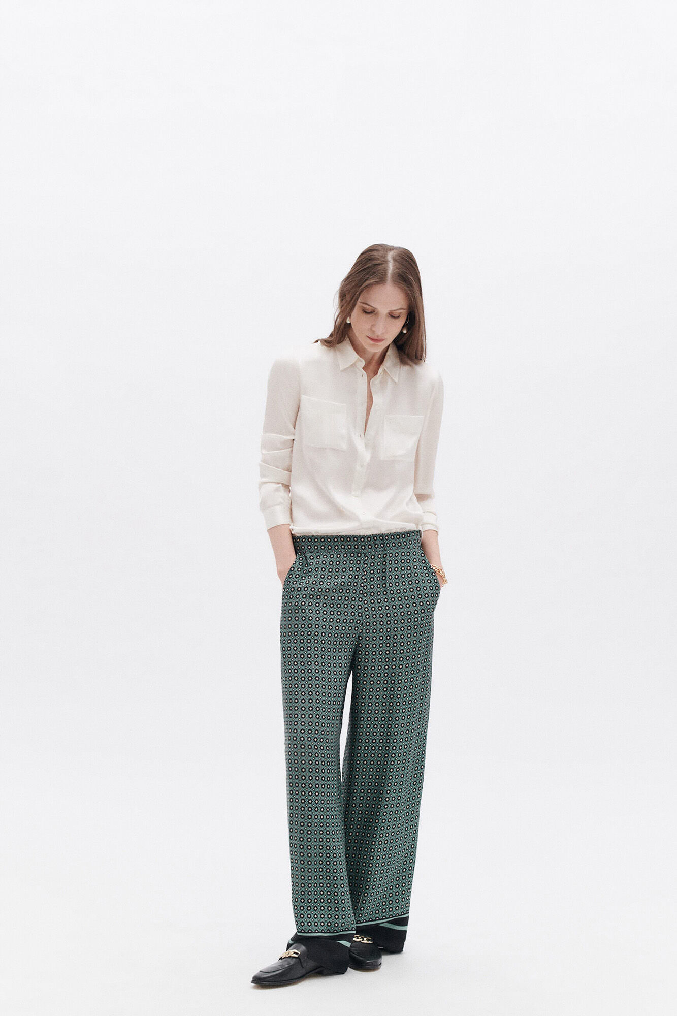 POLLY Cropped slacks with extra long legs | Lindex Poland