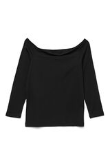 Vero Moda Camiseta de algodão com manga 7/8 Preto