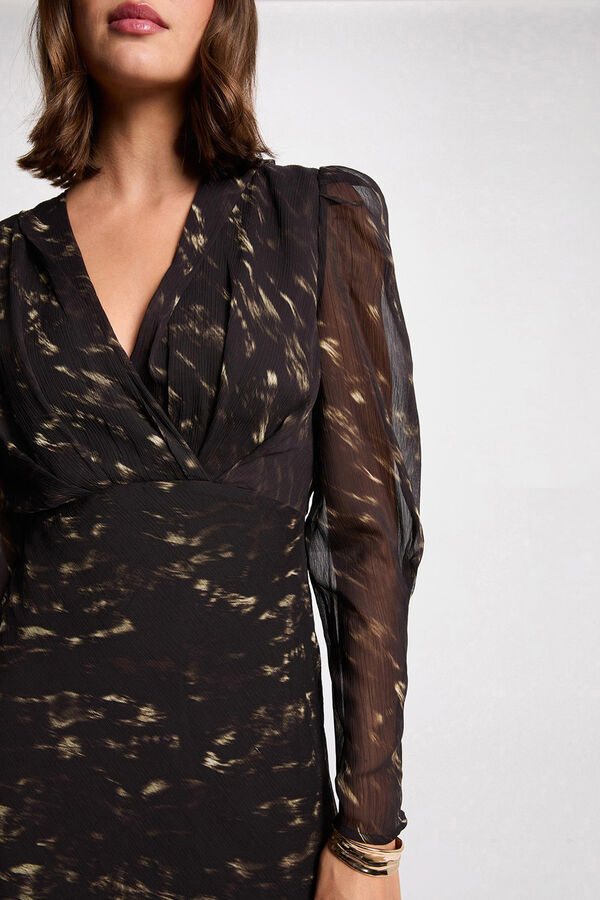 Morgan Vestido longo com mangas bufantes Multicolorido