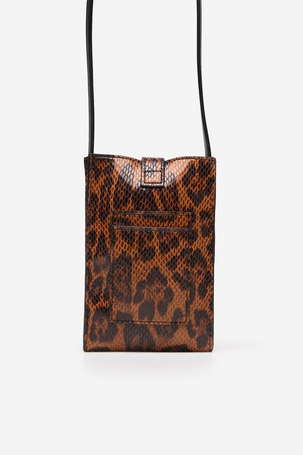 Cortefiel Leopard print cell phone holder Printed brown