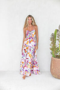 Jaase Vestido comprido com detalhe de la&ccedil;ada