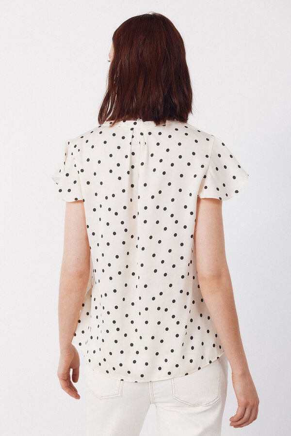 Cortefiel Blusa fluida manga com folho Multicolorido