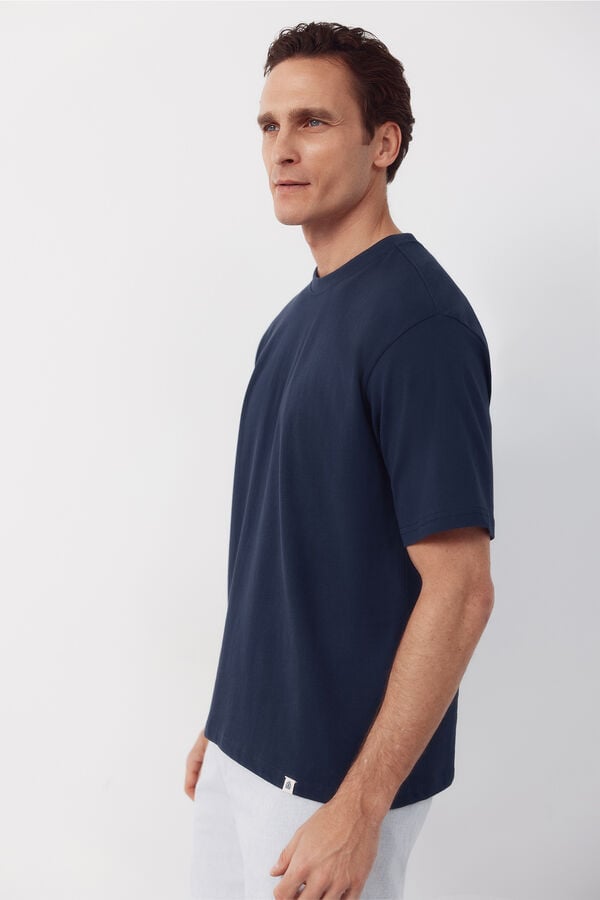 Cortefiel Plain T-shirt Navy